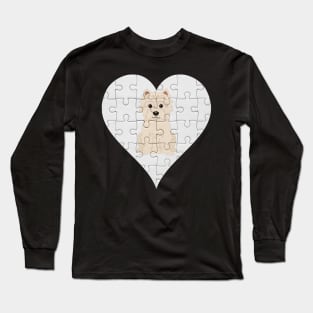 West Highland White Terrier Heart Jigsaw Pieces Design - Gift for West Highland White Terrier Lovers Long Sleeve T-Shirt